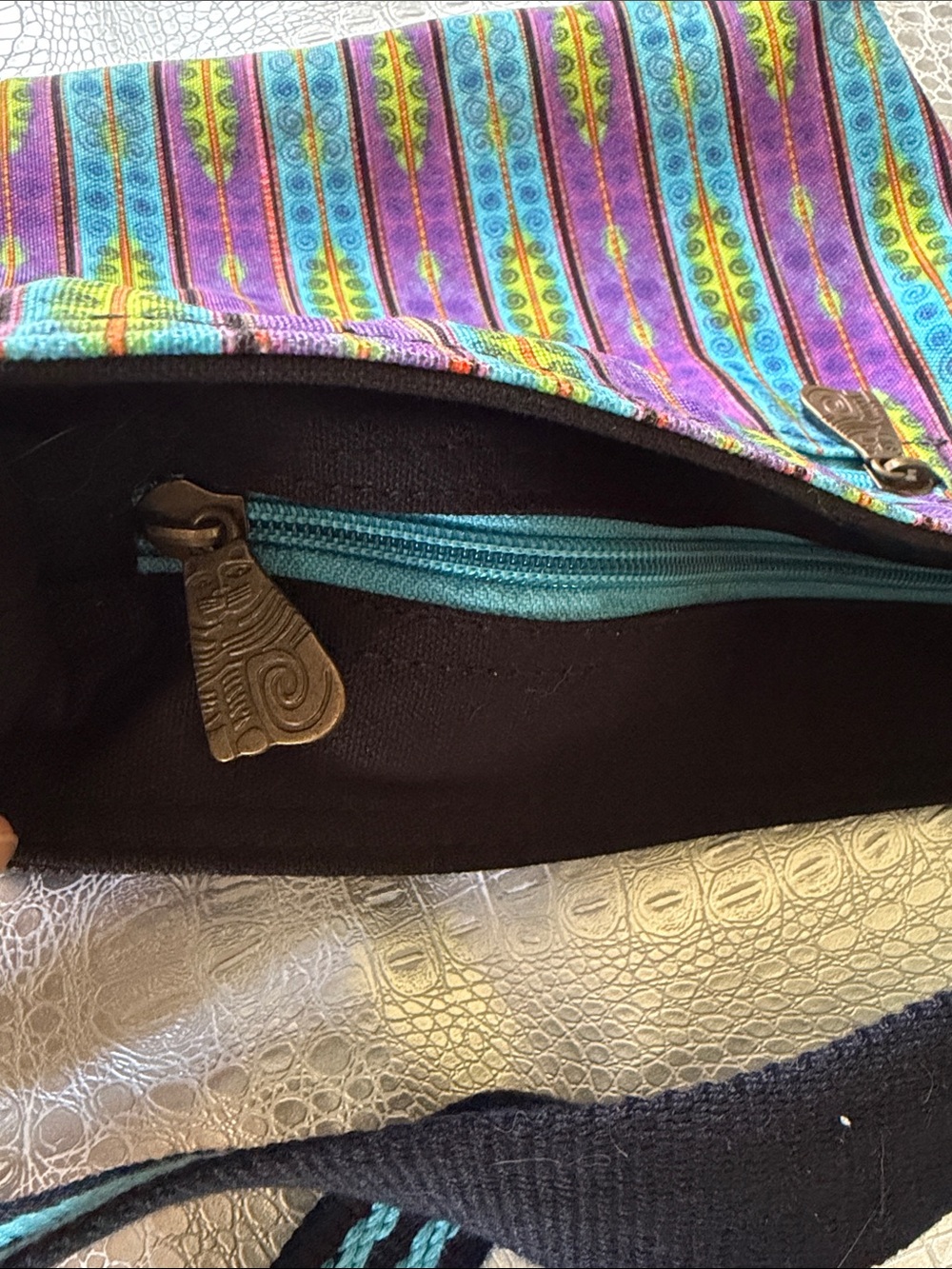 Laurel Burch NWT Colorful Cat Print Crossbody Bag - Picture 4 of 7